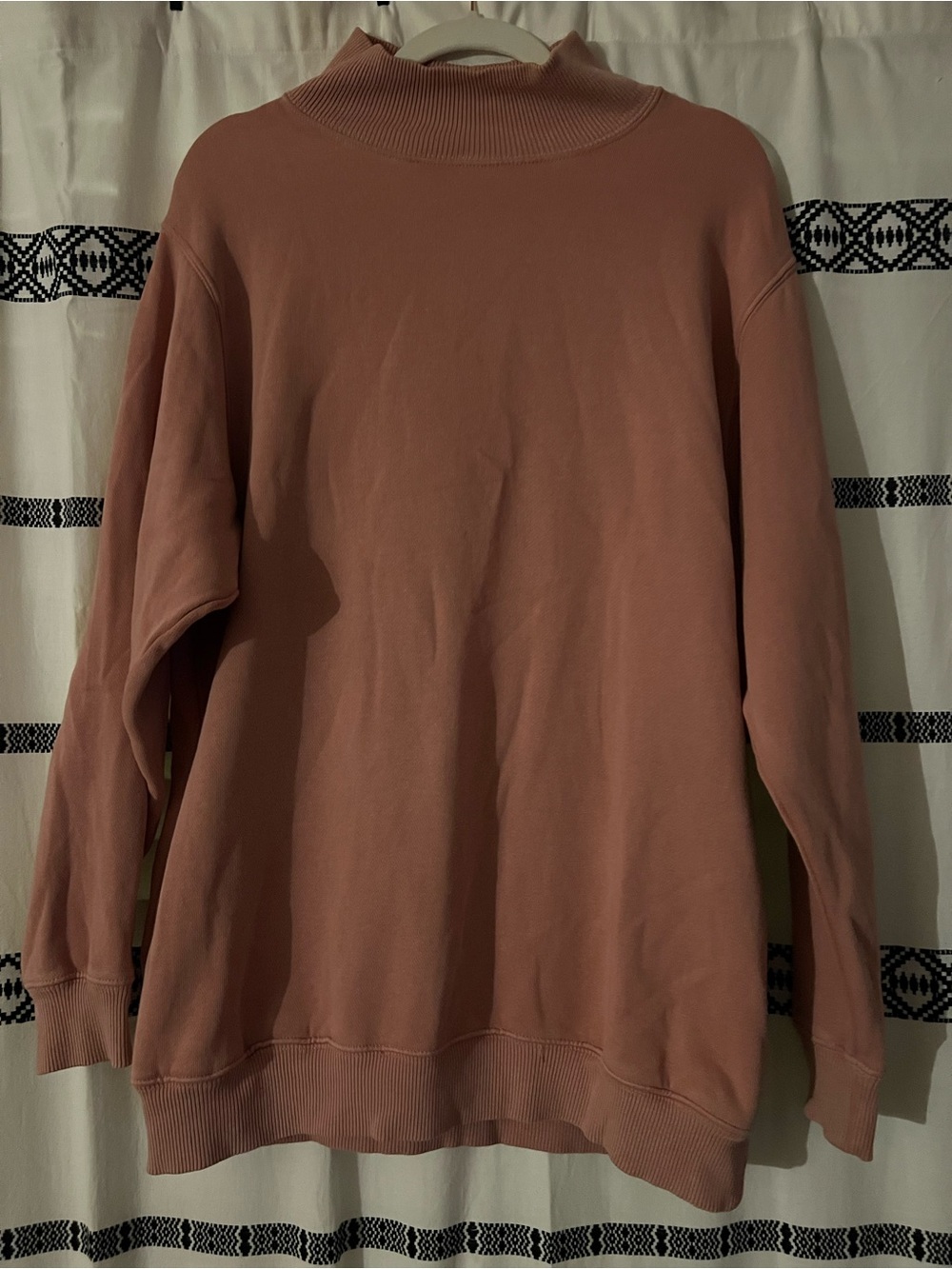 aerie Men's Mock Neck Sweatshirt - Dusty Rose